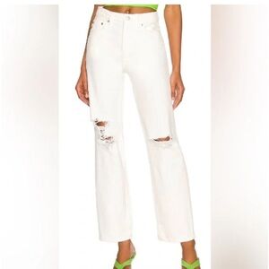 Lovers & friends Ryan high rise straight jeans white